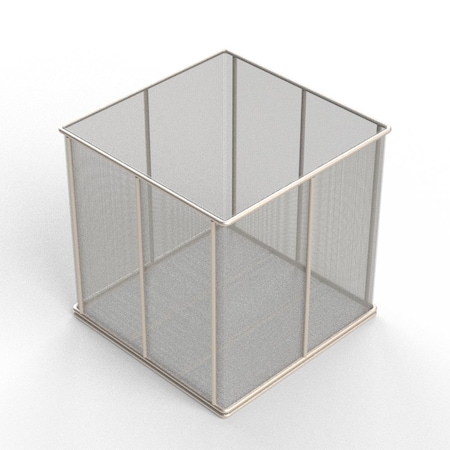 Anysizebasket Rectangular Wire Mesh Basket: 12Lx12Wx12H, 304 SS, 1/4 Rod Frame, No Handles, Mesh: 8 x .047 TMT-120120120-N08S